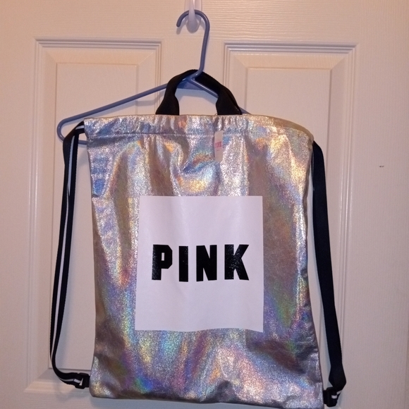 Victoria's Secret PINK Iridescent Chrome Metallic Tote/Backpack Convertible - Picture 3 of 3